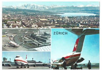 Carte postale de l'aéroport de Zurich
