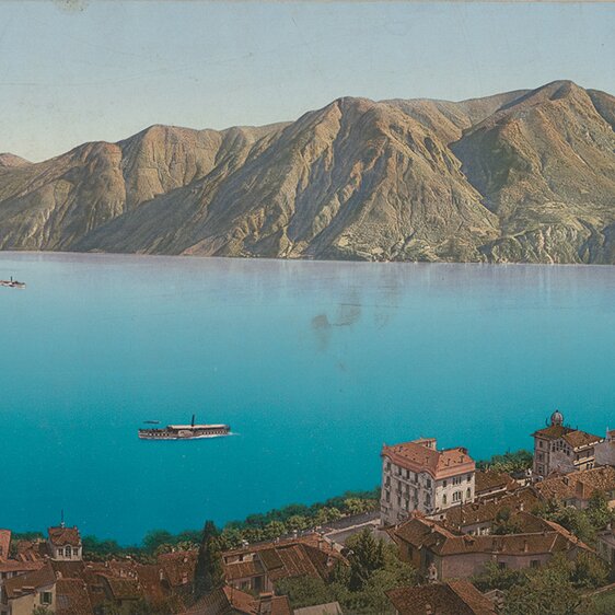 Lugano mit dem Monte San Salvatore und dem Monte Bré.