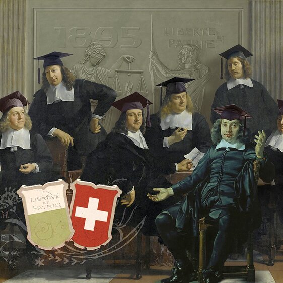 Die ersten sieben Bundesräte aus der Waadt waren juristisch tätig. Illustration von Marco Heer.