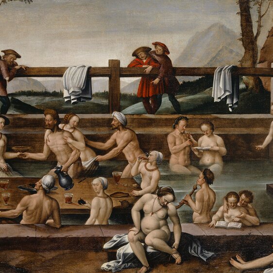Un tableau réservé aux lieux privés à son époque: Hans Bock le Vieux, Les bains de Loèche, 1597.