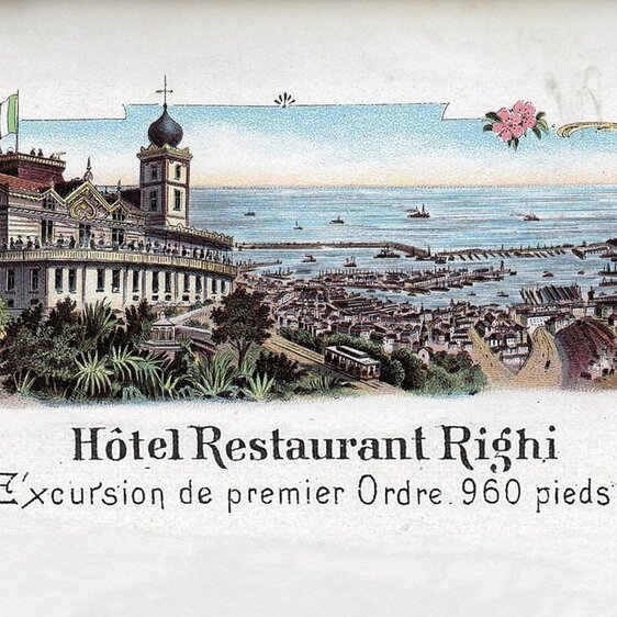 Postkarte der Righi in Genua, Anfang 20. Jahrhundert.
