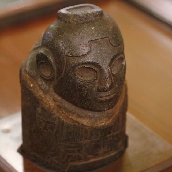 Die «Ekeko»-Figur bei ihrer Restitution in Bolivien 2014.