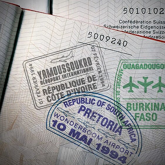 1994 pflegte der Bundesrat einen regen Kontakt mit dem afrikanischen Kontinent. Illustration von Marco Heer.