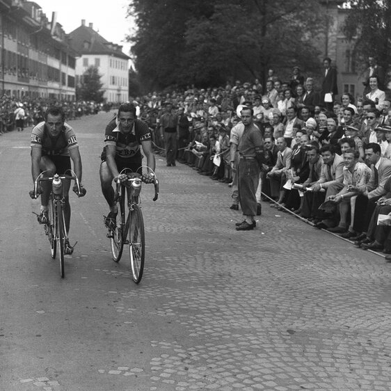 Koblet and Kübler at the 1951 Tour de Suisse. Kübler won the Tour ahead of Koblet.