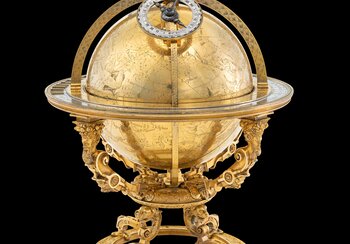 Globe céleste fabriqué par Jost Bürgi, 1594. Laiton doré | © Musée national suisse