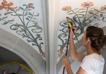 Decorazione dipinta sul soffitto della cappella inferiore | © Museo nazionale svizzero