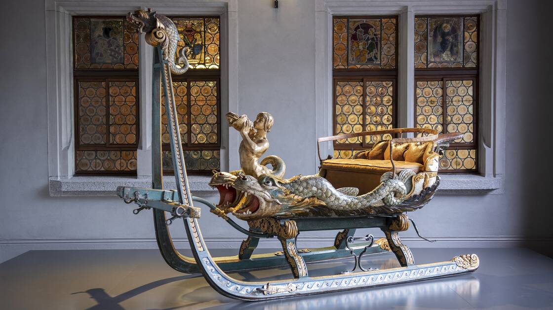 Prunkschlitten von Hans Wilhelm Tüfel (1631–1695), um 1680, Sursee LU. | © Schweizerisches Nationalmuseum