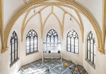 Lavori di risanamento nella cappella superiore | © Foto: Roman Keller, Zurigo