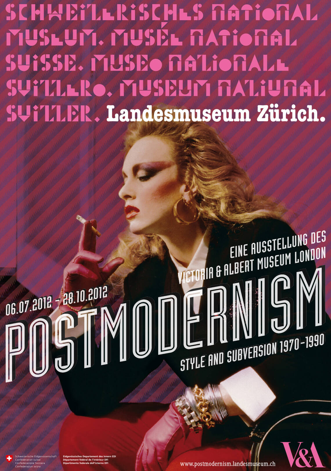 Plakat der Ausstellung "POSTMODERNISM"