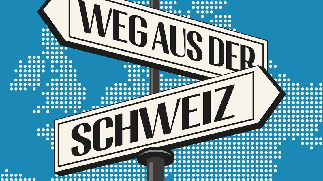 Key-Visual der Ausstellung "Weg aus der Schweiz"