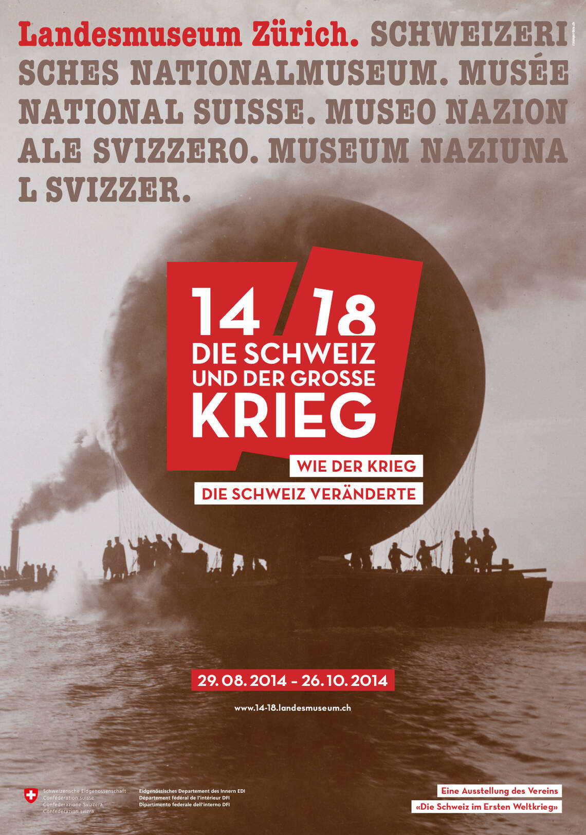 Poster della mostra "La Svizzera e la Grande Guerra