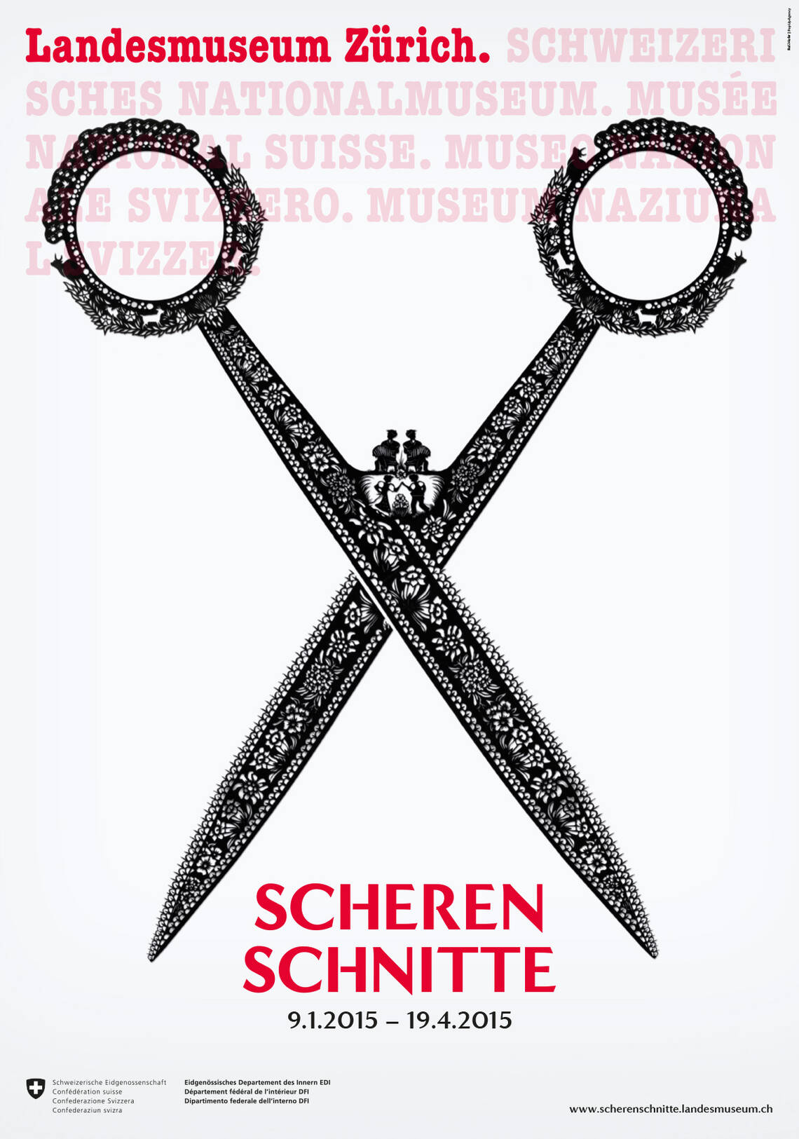 Plakat der Ausstellung "Scherenschnitte"