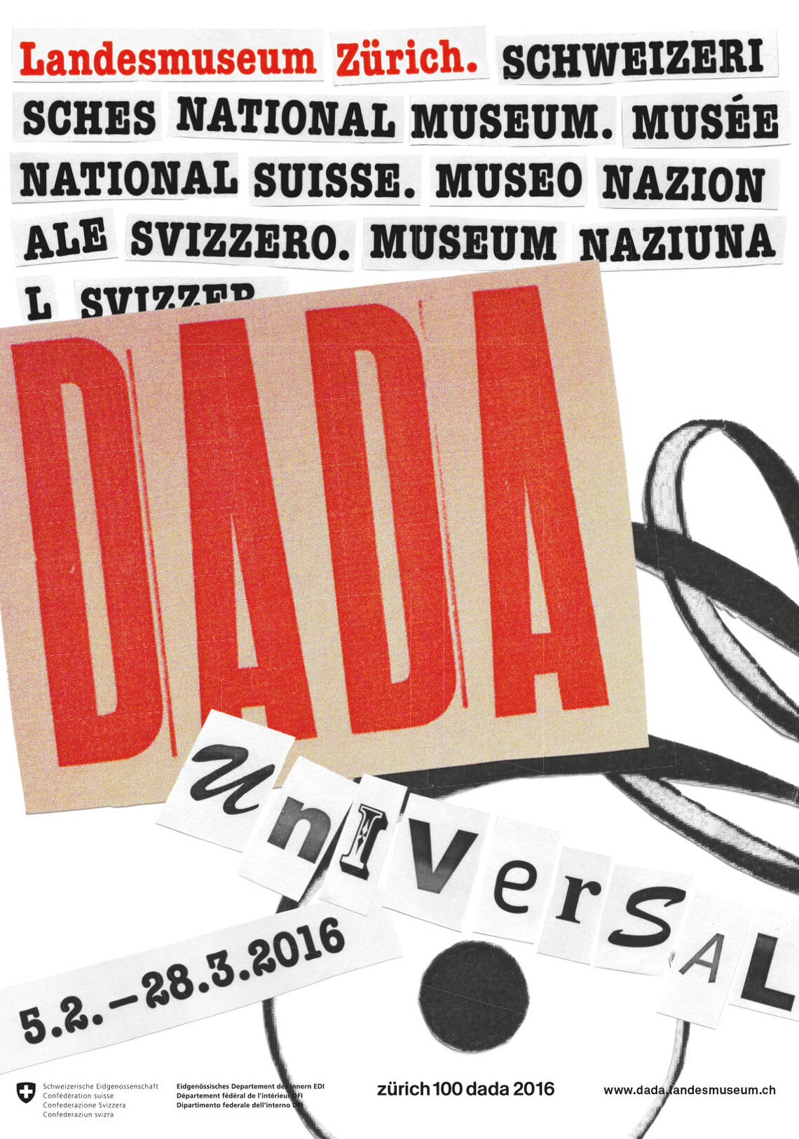 Plakat der Ausstellung "Dada Universal"