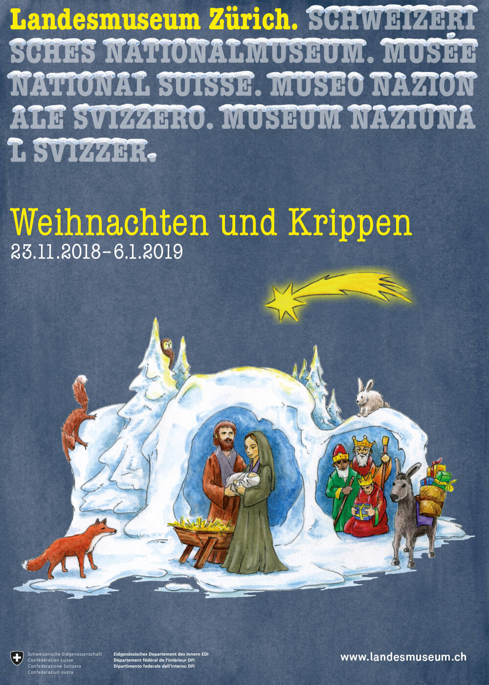 Plakat der Ausstellung Krippen 2018