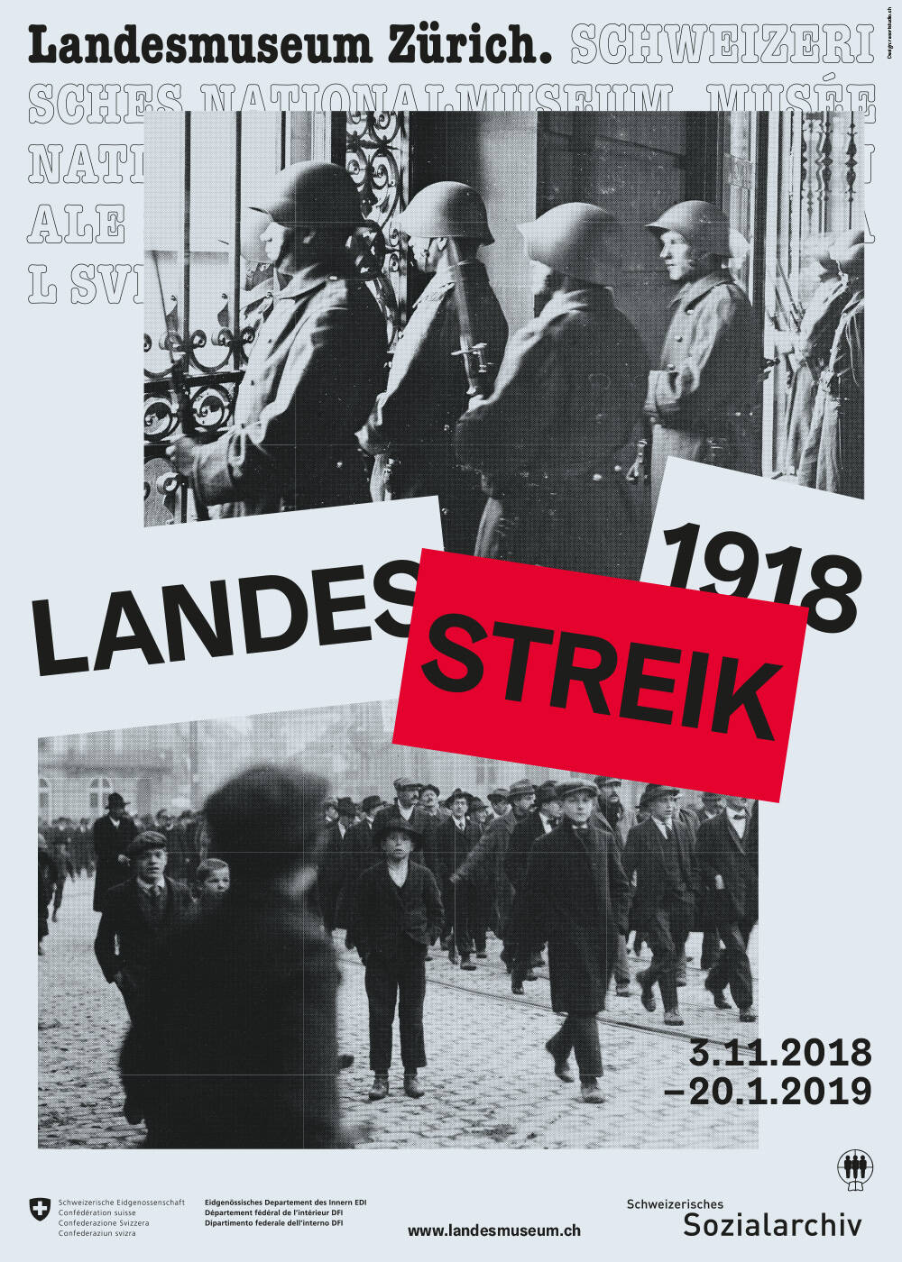 Plakat der Ausstellung "Landesstreik 1918"