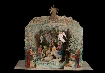 Fold-up nativity scene from Constance, circa 1910, cardboard, sheet metal, gelatine foil, loan from Alfred Dünnenberger | © Alfred Dünnenberger