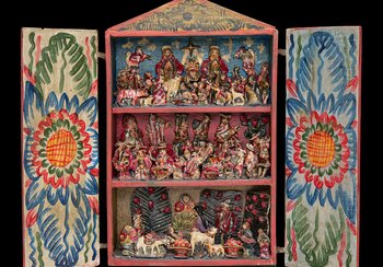 Retablo from Ayacucho, circa 1950, wood, paste, starch flour, gypsum, painted, loan from Paul Laternser | © Swiss National Museum