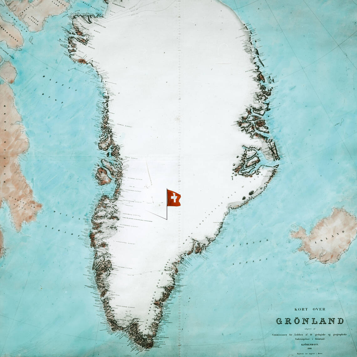 Greenland map, The Royal Danish Library, 1906.