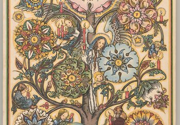 Adventskalender, Advents-Blütenbaum, ca. 1936, Sulamith Wülfing, Sulamith Wülfing-Verlag, Wuppertal-Elberfeld. Leihgabe Evelyne Gasser, Lenzburg | © Schweizerisches Nationalmuseum