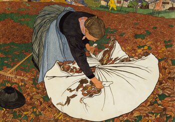 Gathering leaves | © Musée d’art du Valais, Sion, inv. BA 2201 ©Musées cantonaux du Valais, Sion. Michel Martinez