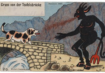 Cartolina postale, Saluti dal ponte del Diavolo, 1904 | © Museo nazionale svizzero