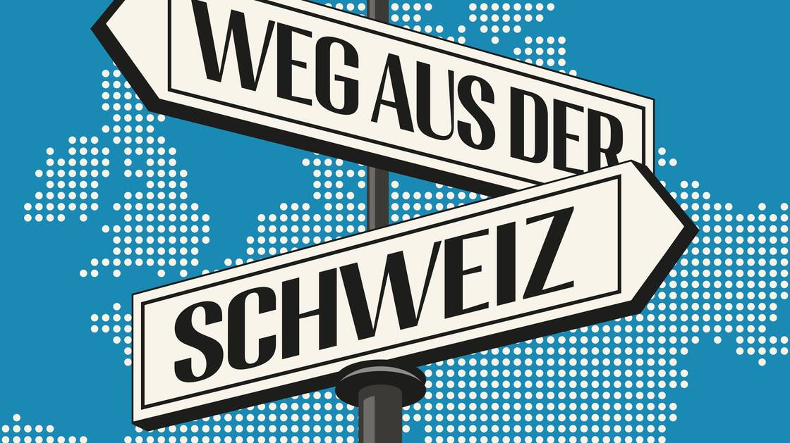 Key-Visual de l'exposition "Weg aus der Schweiz" (en allemand)