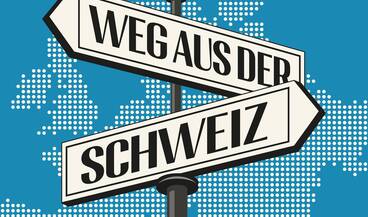 Key-Visual der Ausstellung "Weg aus der Schweiz"