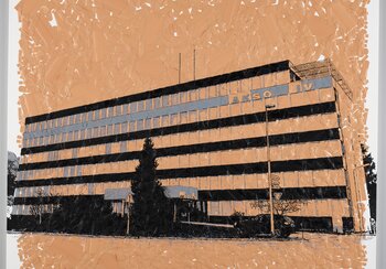 Nach der Scheidung der Eltern werden Christian Tschannen (*1971) und sein Bruder auf einem Bauernhof fremdplatziert. Dort müssen sie hart arbeiten, in einer schlecht beheizten Kammer leben. Sie werden geschlagen und misshandelt. Diese Erlebnisse und Ereignisse verarbeitet Tschannen in seiner Kunst. Kantonale Invalidenversicherung (IV), Solothurner Tatortbilder, 2019-22, Christian Tschannen, Solothurn, Acrylmarker auf Wundpflaster. Schweizerisches Nationalmuseum | © © Christian Tschannen