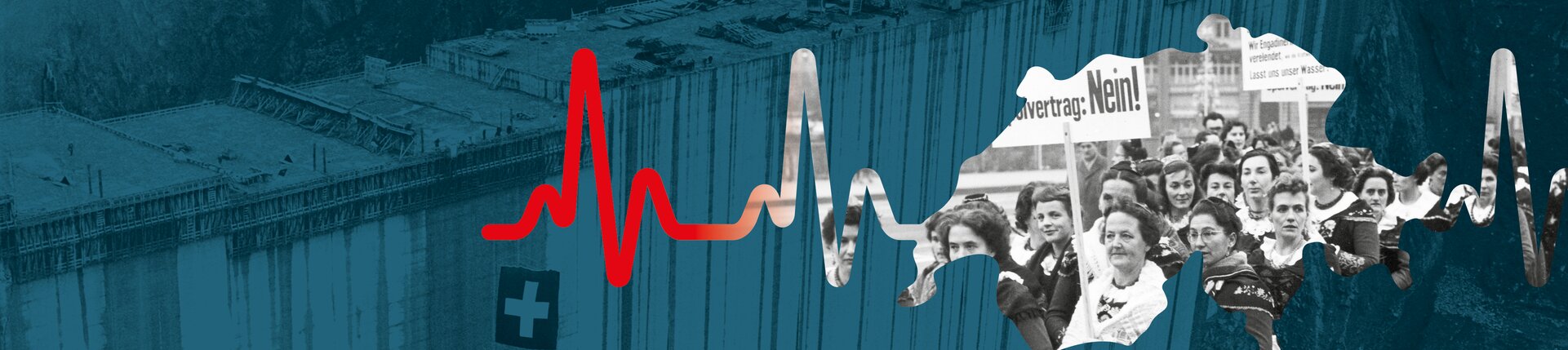 Keyvisual of the exhibition «Experiences of Switzerland – Water, power and resistance»