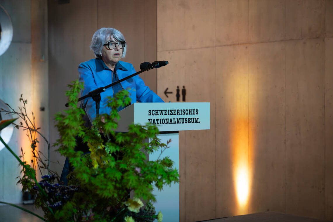 La consigliera federale Elisabeth Baume-Schneider all'inaugurazione della mostra «Noi e la guerra». | © Museo nazionale svizzero