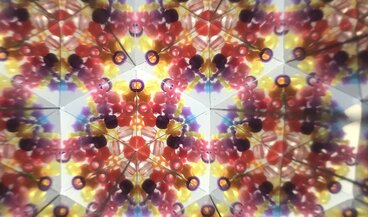 Ein selbst gestaltetes Kaleidoskop während des Workshops "Objekt in Sicht"