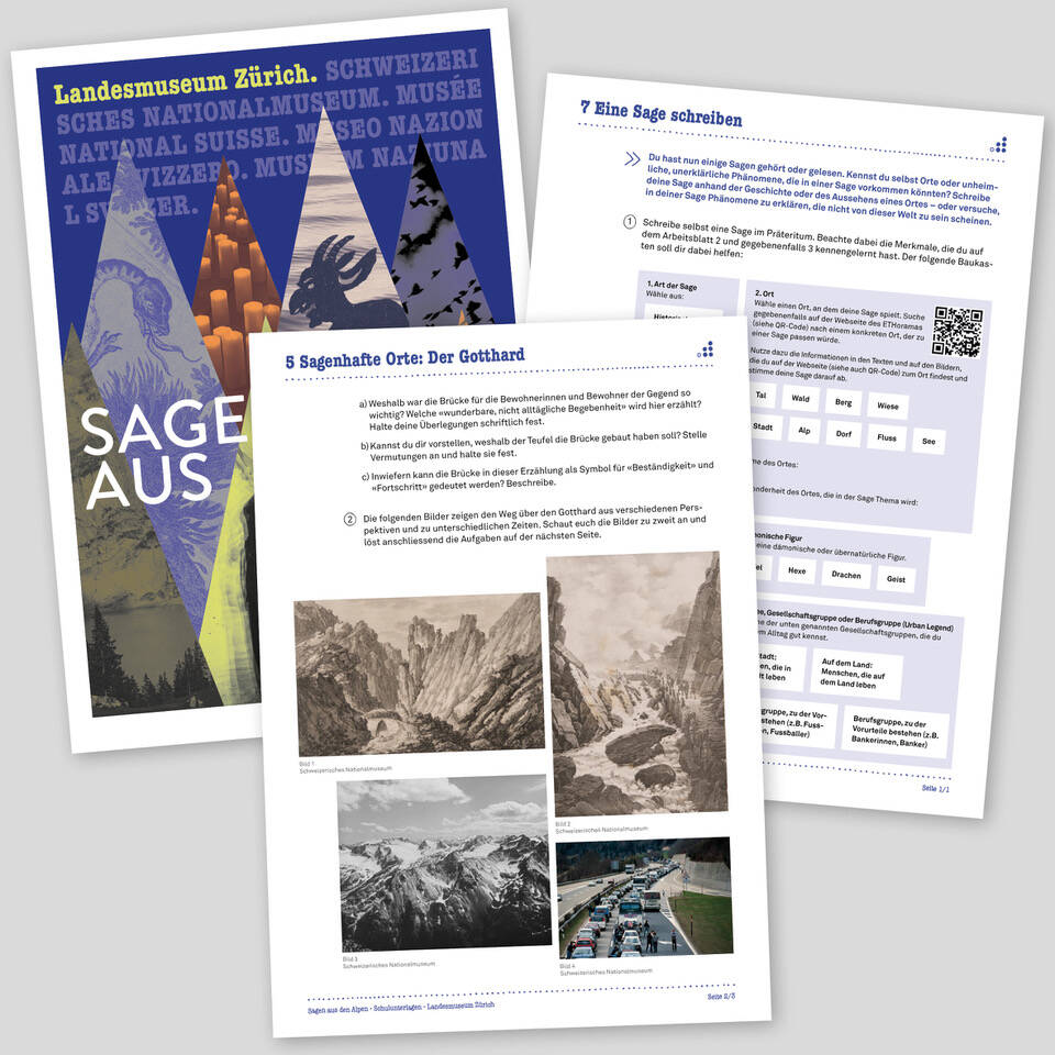 Einblick in die Schulunterlagen «Sagen aus den Alpen»