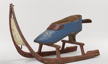Ein Schlitten der Wechselausstellung "Prunkvolle Schlitten".