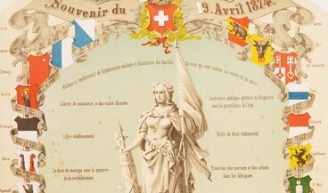 Ernst Conrad, Gedenkblatt an die Revision der Bundesverfassung, 1874, Schweizerisches Nationalmuseum.