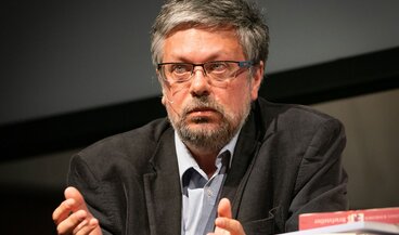 Der Schriftsteller Michail Schischkin bei einem Gespräch im Landesmuseum