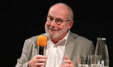 Der Schriftsteller Thomas Hürlimann bei einem Gespräch im Landesmuseum