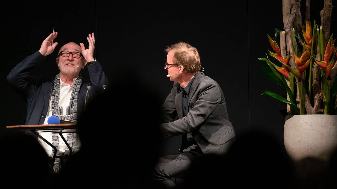 Peter Zumthor bei einem Gespräch im Landesmuseum