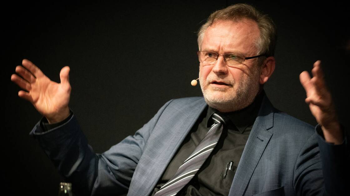 Felix Gmür und Christoph Sigrist bei einem Gespräch im Landesmuseum