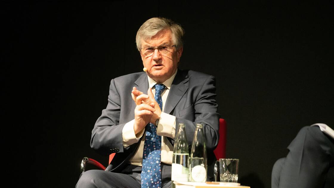 Sir Richard Evans during a talk at the National Museum