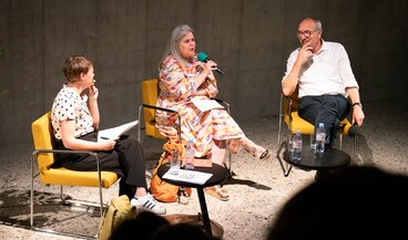 Datenhunger – vom Fichenskandal zum Tiktokverbot | Geschichtsprofessorin Monika Dommann | Bundesrichter Niklaus Oberholzer | © Schweizerisches Nationalmuseum