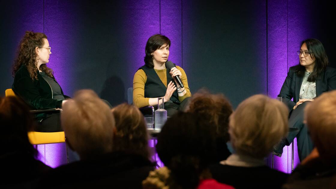 Biografie, Krieg und Diktatur| Schriftstellerin, Tanja Maljartschuk | Historikerin, Botakoz Kassymbekova | Moderation: Anna Jikhareva, Journalistin | © Schweizerisches Nationalmuseum