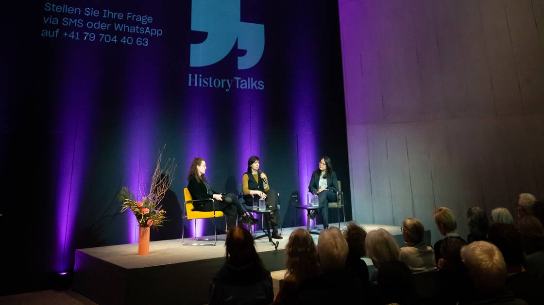 Biografie, Krieg und Diktatur| Schriftstellerin, Tanja Maljartschuk | Historikerin, Botakoz Kassymbekova | Moderation: Anna Jikhareva, Journalistin | © Schweizerisches Nationalmuseum