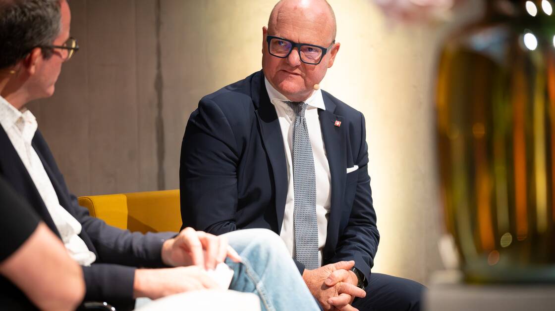 Statistik, Wohlstand und Demokratie | Historiker Matthieu Leimgruber | Statistiker Georges-Simon Ulrich | Moderation: Christina Neuhaus | © Schweizerisches Nationalmuseum