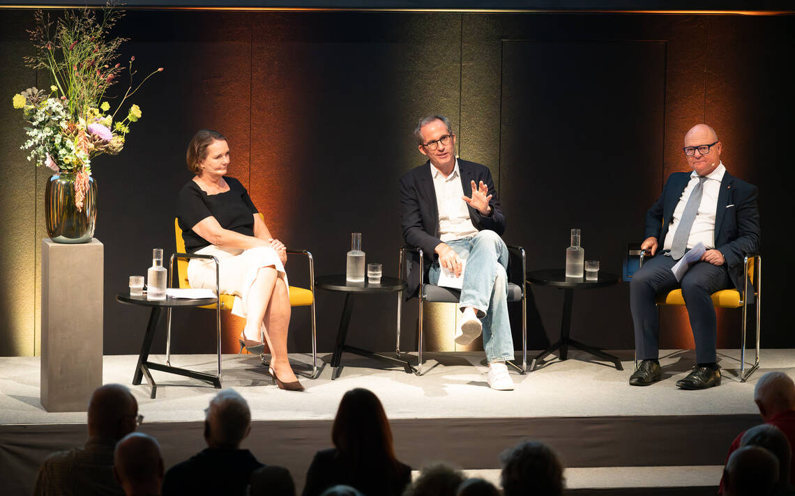 Statistik, Wohlstand und Demokratie | Historiker Matthieu Leimgruber | Statistiker Georges-Simon Ulrich | Moderation: Christina Neuhaus | © Schweizerisches Nationalmuseum