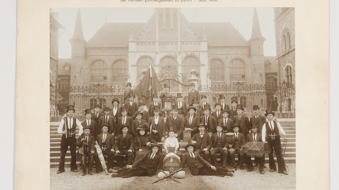 Vivat treue Kameradschaft der fremden Zimmergesellen zu Zürich Sep. 1908