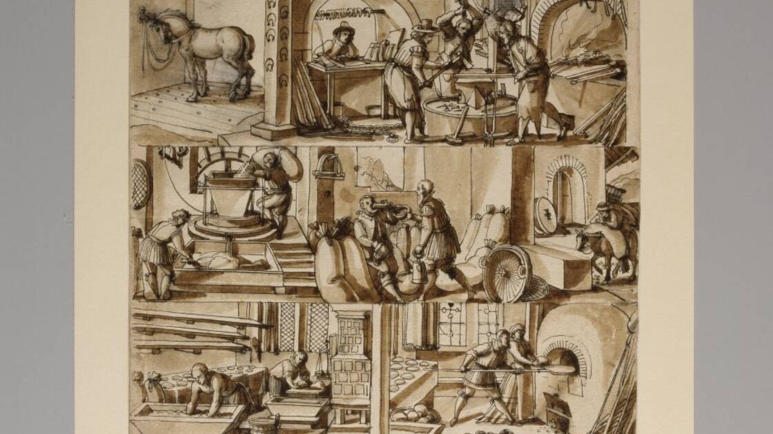 Scheibenriss. Berufsdarstellungen. Daniel Lindtmeyer. Schaffhausen, 1601. | © Schweizerisches Nationalmuseum