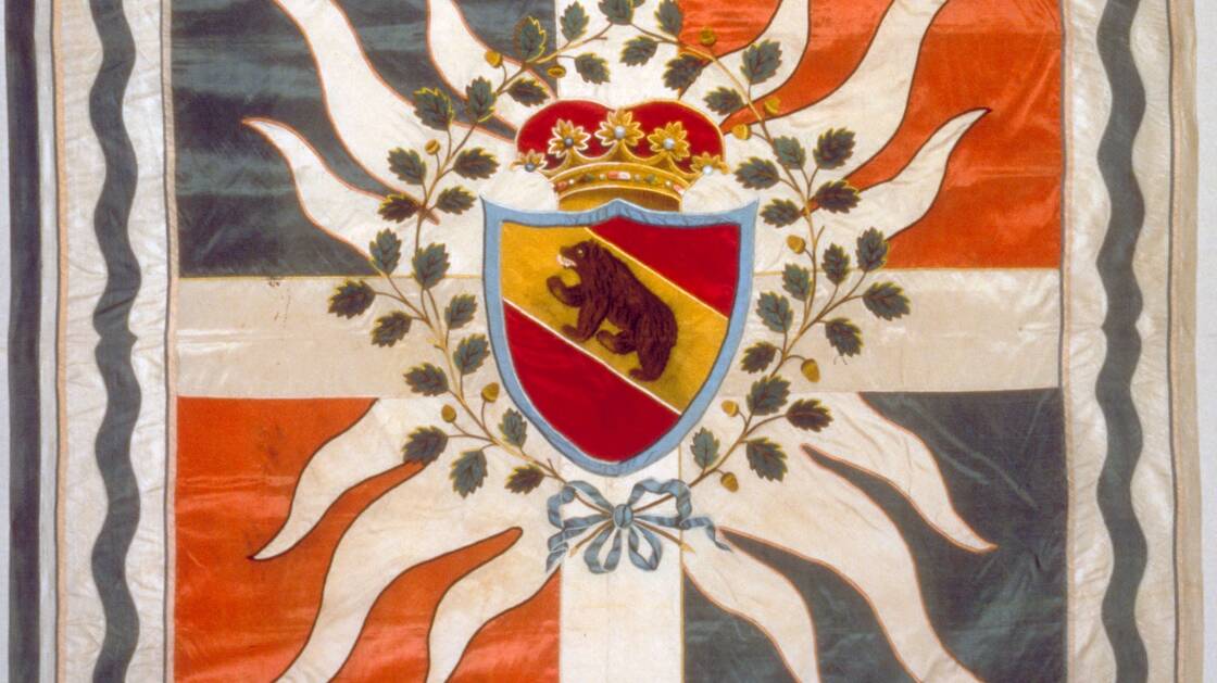 Fahne. Berner Regiment Rochmondet in Savoyisch-Sardinischen Diensten. 1790–1798.